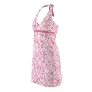 Lilly Pulitzer Vintage Pink "Belle of Lillyville" Halter Scallop Dress